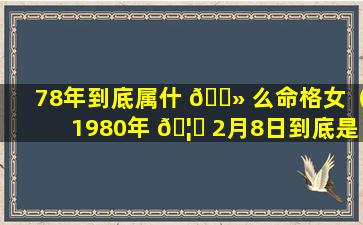 78年到底属什 🌻 么命格女（1980年 🦟 2月8日到底是属什么）